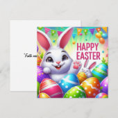 Prettig Pasen - Paaseieren in Pasteltinten Feestdagenkaart (Voorkant / Achterkant)