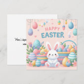 Prettig Pasen - Paaseieren in Pasteltinten Feestdagenkaart (Voorkant / Achterkant)
