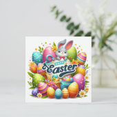 Prettig Pasen - Paaseieren in Pasteltinten Feestdagenkaart (Staand voorkant)