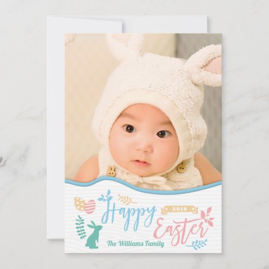 Prettig Pasen | Paashaas Foto Vakantiekaart Feestdagenkaart (Voorkant)