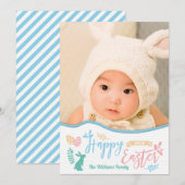 Prettig Pasen | Paashaas Foto Vakantiekaart Feestdagenkaart (Voorkant / Achterkant)