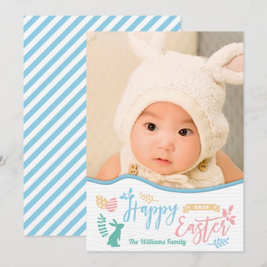 Prettig Pasen | Paashaas Foto Vakantiekaart Feestdagenkaart (Voorkant / Achterkant)