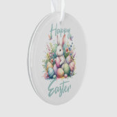 Prettig Pasen pastel Paashaas Ei aquarel Ornament (voorkant)