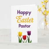 Prettig Pasen Pastoorskaart Kaart (Gele Bloem)