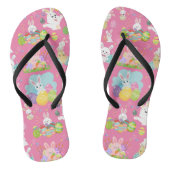 Prettig Pasen - Patroon Funny Bunny And Eggs     Teenslippers (Voetbed)