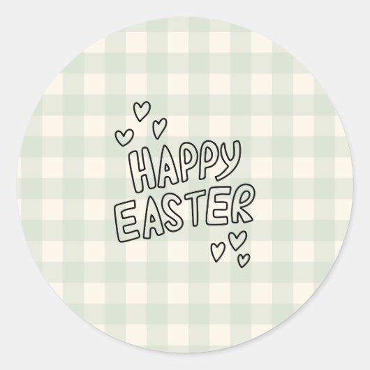 Prettig Pasen Patroon Ronde Sticker (Voorkant)