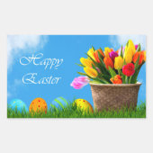 Prettig Pasen Rechthoekige Sticker (Voorkant)