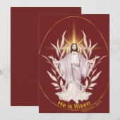 Prettig Pasen, Religieus - Hij is Opgewekt Feestdagenkaart (Voorkant / Achterkant)