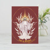 Prettig Pasen, Religieus - Hij is Opgewekt Feestdagenkaart (Staand voorkant)