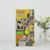 Prettig Pasen Retro Kaart (Staand voorkant)