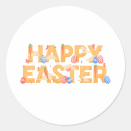 Prettig Pasen Ronde Sticker