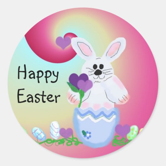 Prettig Pasen Ronde Sticker (Voorkant)