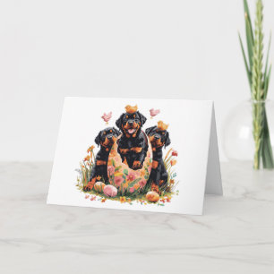 Prettig Pasen Rottweiler Honden Feestdagen Kaart