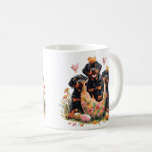 Prettig Pasen Rottweiler Honden Koffiemok (Voorkant rechts)