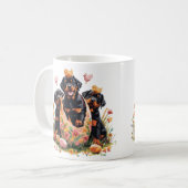 Prettig Pasen Rottweiler Honden Koffiemok (Voorkant links)