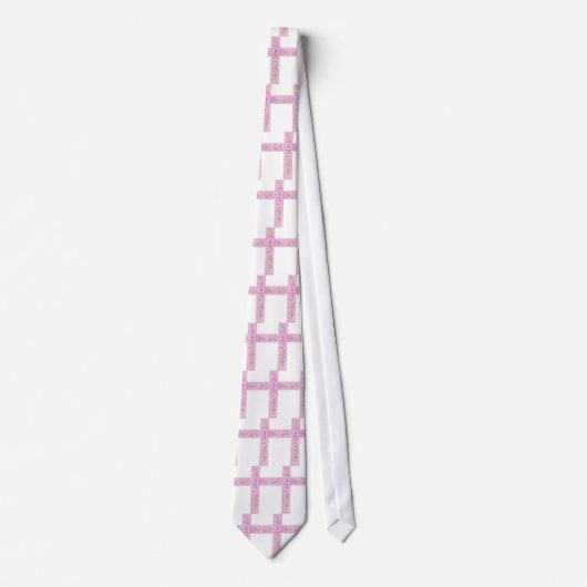Prettig Pasen Roze Kruis met Lelies Stropdas (Voorkant)
