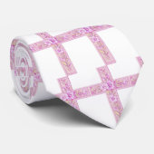 Prettig Pasen Roze Kruis met Lelies Stropdas (Opgerold)