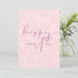 Prettig Pasen | Roze Paaseieren Feestdagenkaart