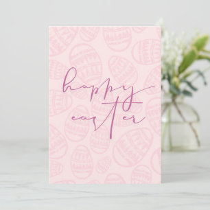 Prettig Pasen   Roze Paaseieren Feestdagenkaart