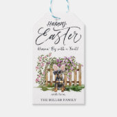 Prettig Pasen | Schattig hondenkonijn Cadeaulabel (Voorkant)