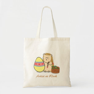 Prettig Pasen: Schattige egel schildert ei Tote Bag