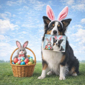 Prettig Pasen Schattige Hond Vakantie Groet Kaart