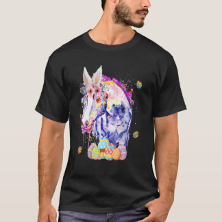 Prettig Pasen Schattige Kleurrijke Konijn Paard Bl T-shirt
