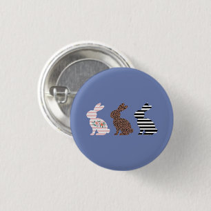 Prettig Pasen Schattige Pasen Luipaard Konijn Ronde Button 3,2 Cm