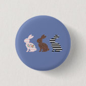 Prettig Pasen Schattige Pasen Luipaard Konijn Ronde Button 3,2 Cm (Voorkant)