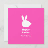 Prettig Pasen Schattige Witte Konijn Konijn Kaart (Achterkant)