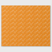 Prettig Pasen Schrift Wit op Oranje Inpakpapier (Vlak)