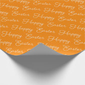 Prettig Pasen Schrift Wit op Oranje Inpakpapier (Hoek)