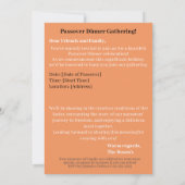 Prettig Pasen | Seder Pesach Effen Klassiek Zwart Kaart (Achterkant)