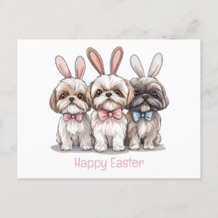 Prettig Pasen Shih Tzu Honden Feestdagenkaart