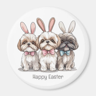 Prettig Pasen Shih Tzu Honden Magneet