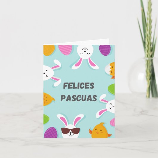 Prettig Pasen, Spaans Gelukkig Pasen  Kaart (Voorkant)