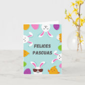 Prettig Pasen, Spaans Gelukkig Pasen  Kaart (Gele Bloem)