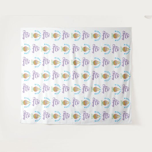 Prettig Pasen | Step and Repeat-fotobackdrop Wandkleed (Voorkant (horizontaal))