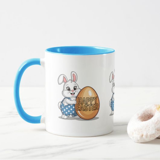 Prettig Pasen Stippenkonijn Mok (Met donut)