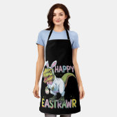 Prettig Pasen T Rex Paas Dinosaur Bunny Ei Schort (Gedragen)