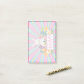 Prettig Pasen Trendy Konijn Bloemen Post-it® Notes (Op bureau)