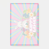 Prettig Pasen Trendy Konijn Bloemen Post-it® Notes (Voorkant)
