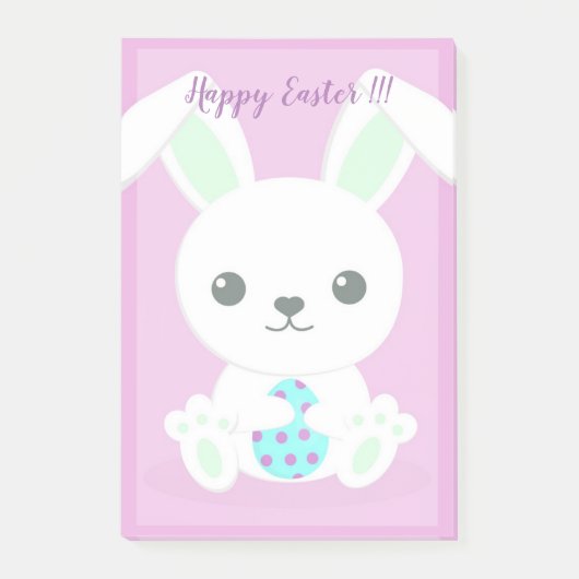 Prettig Pasen Trendy Konijn Bloemen Post-it® Notes (Voorkant)