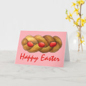 Prettig Pasen Tsoureki Grieks Armeense Vakantiebro Kaart (Gele Bloem)