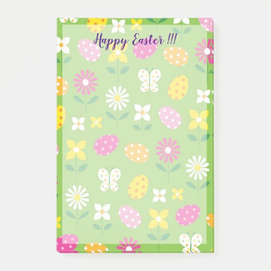 Prettig Pasen Vakantie Konijn Bloemen Post-it® Notes (Voorkant)