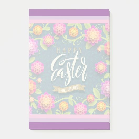 Prettig Pasen Vakantie Konijn Bloemen Post-it® Notes (Voorkant)