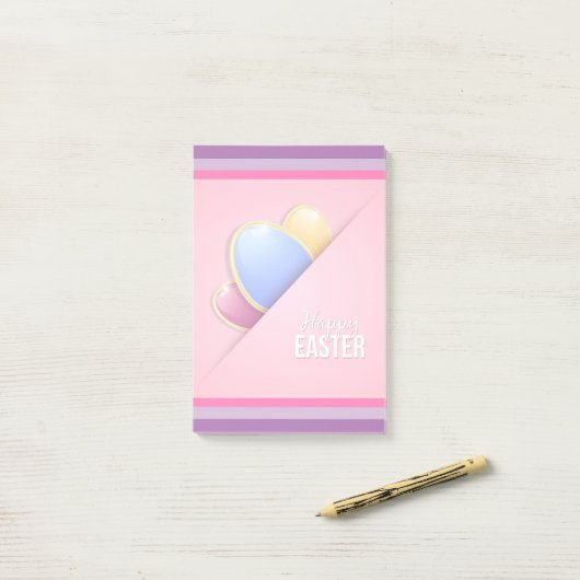 Prettig Pasen Vakantie Konijn Bloemig Post-it® Notes (Op bureau)