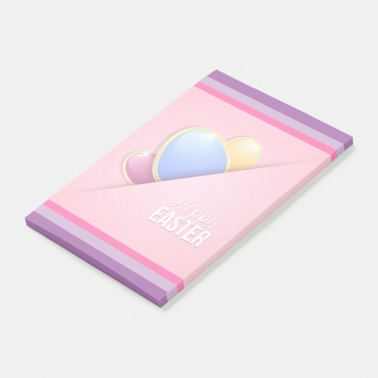 Prettig Pasen Vakantie Konijn Bloemig Post-it® Notes (Schuin)