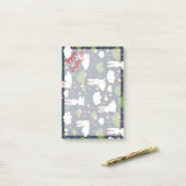 Prettig Pasen Vakantie Trendy Konijn Bloemen Post-it® Notes (Op bureau)