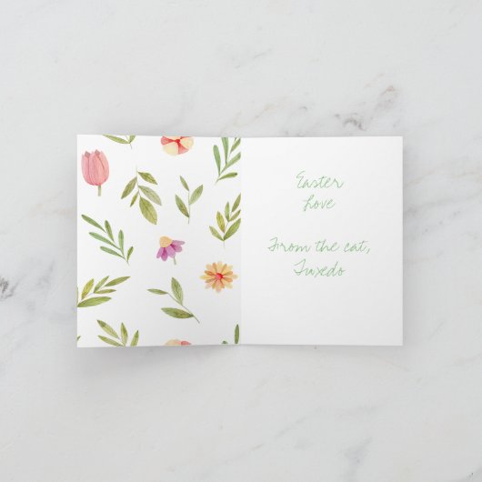 Prettig Pasen van de kat Kaart (Binnen)